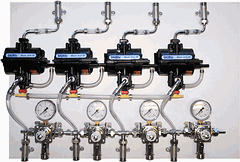 Pumpentafel mit CO2-Verteilung