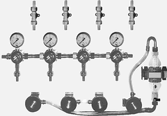 Regler-Batterie mit Reinigungsanlage