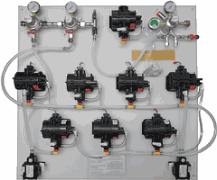 Pumpentafel mit redundanter Gas-Versorgung